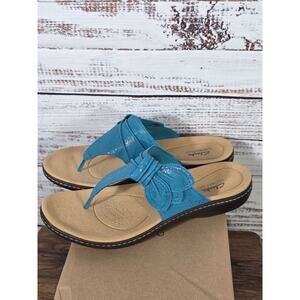 Clarks Laurieann Rae Turquoise Sandals 12W Cloud steppers for comfort